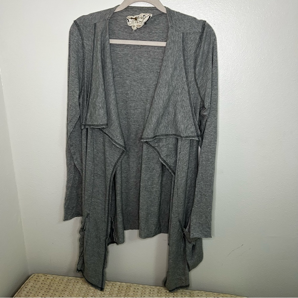 Raw Earth Wild Sky grey 100% organic cotton cardigan